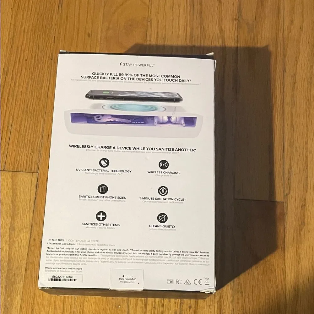 mophie White UV Sanitizer and Charger